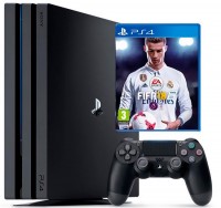 Игровая приставка Sony PlayStation 4 Pro, 1000 Gb, Black + FIFA 18 + Fortnite
