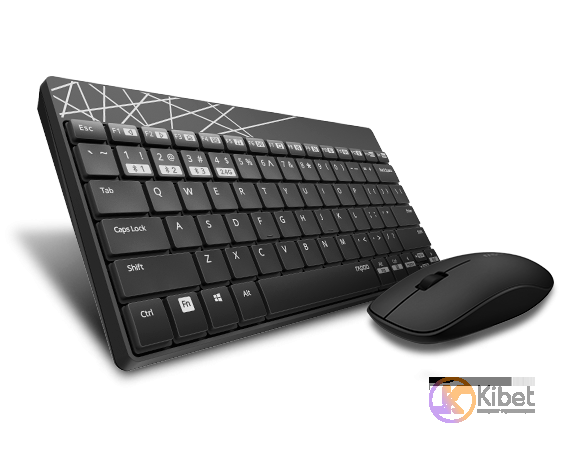 Комплект беспроводной Rapoo 8000M, Black, Optical, Bluetooth, клавиатура+мышь