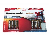 Батарейки AAA, Panasonic Spider-Man, щелочная, 8 шт, 1.5V, Shrink (LR03PPG 8BW)
