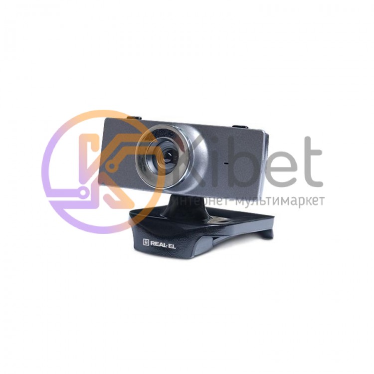 Web камера REAL-EL FC-140 Black Gray, 1.3 Mpx, 640x480, USB 2.0, встроенный микр
