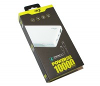 Универсальная мобильная батарея 10000 mAh, Digi, White, Li-Pol, 2xUSB, 1.5A + 2A