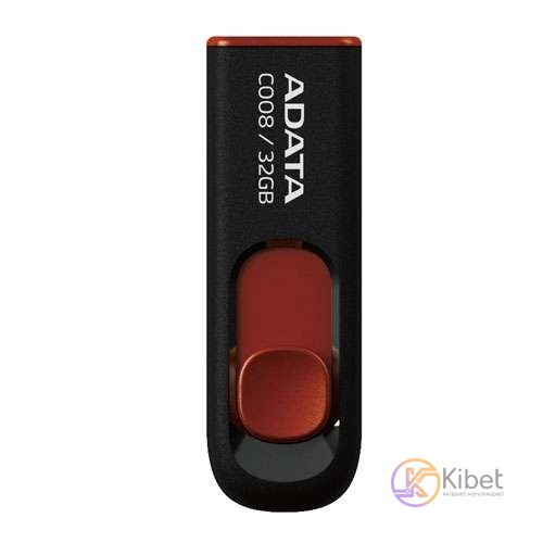 USB Флеш накопитель 32Gb ADATA C008, Black (AC008-32G-RKD)