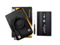 Карман внешний 2.5' Grand-X, Black, USB 2.0, 1xSATA HDD SSD, питание по USB, алю