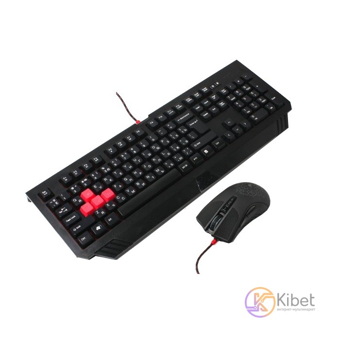Комплект A4tech Bloody B1500, клавиатура+мышь, чорный, USB, силиконовые клавиши