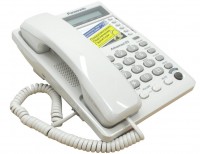 Телефон Panasonic KX-TS2362UAW White, 16-значный ЖК-дисплей с часами, блокировка