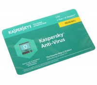 Антивирусная программа Kaspersky Anti-Virus 2018, 1 Desktop 1 year Renewal Card