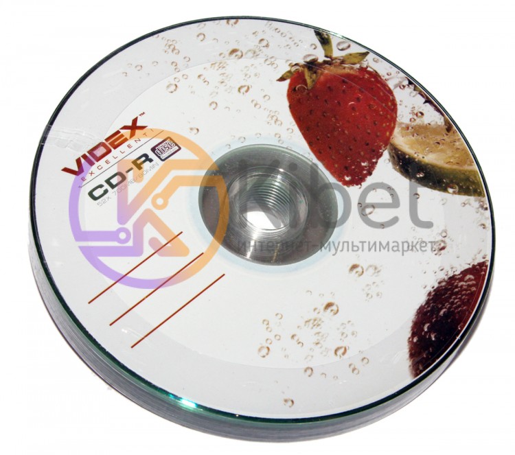 Диск CD-R 10 Videx 'Fresh Коктейль', 700Mb, 52x, Bulk Box