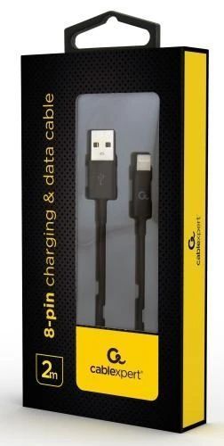 Кабель USB AM - Lightning, 2 м, Black, Cablexpert, 2.1A (CC-USB2P-AMLM-2M) 6239850 фото