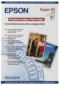Фотопапір Epson, напівглянцевий, A3+, 250 г/м&sup2;, 20 арк, Premium Series (C13S041328) 7659990 фото