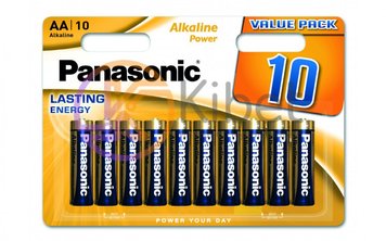 Батарейки AA, Panasonic Alkaline Power, лужна, 10 шт, 1.5V, Blister (LR6REB/10BW) 4959630 фото