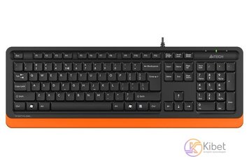 Клавиатура A4tech Fstyler FK10, Sleek MMedia Comfort, USB, Black+Orange, (US+Ukr 5281320 фото