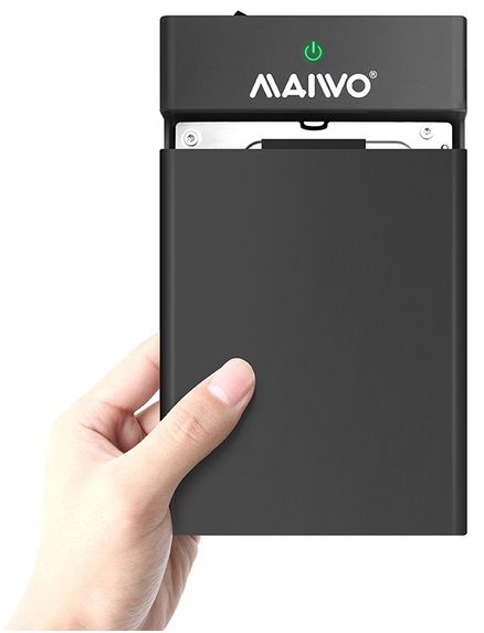 Кишеня зовнішня 3.5" Maiwo K3568 (Gen.2), Black, USB 3.1, 1xSATA HDD, живлення від БЖ (K3568G2) 6138690 фото