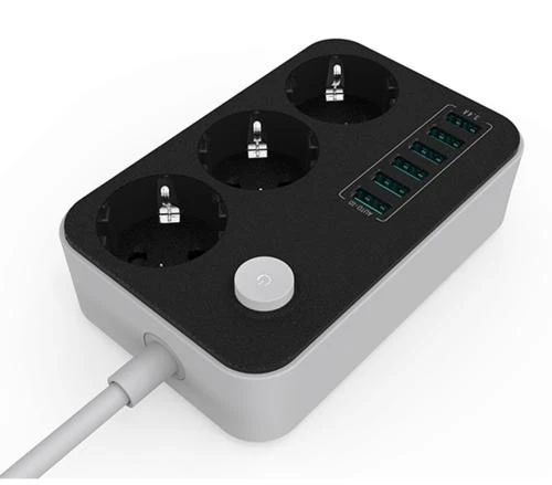 Фільтр мережевий ColorWay, 3 розетки, 1.8 м, Black, 6xUSB (CW-CHE36B) 4837590 фото