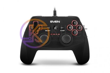 Геймпад Sven GC-750, Black, USB, вибрация, для PC PS3, 2 аналоговых стика, 11 кн 4930320 фото