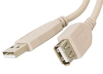 Кабель-подовжувач USB 2.0 (AM) - USB 2.0 (AF), White, 5 м, Atcom, феритовий фільтр (4717) 816900 фото