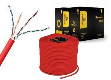 Кабель UTP, CCA, для внутрішньої прокладки, 4x2x0,56 мм, Cablexpert, Cat.5e, 305 м, Red (UPC-5004E-SOL-R) 7584390 фото