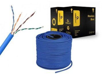 Кабель UTP, CCA, для внутрішньої прокладки, 4x2x0,56 мм, Cablexpert, Cat.5e, 305 м, Blue (UPC-5004E-SOL-B) 7584270 фото