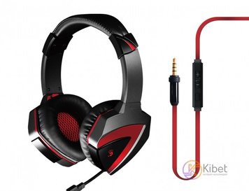 Навушники Bloody G500, Black/Red, Mini jack (3.5 мм), накладні, кабель 1.8 м 3228300 фото
