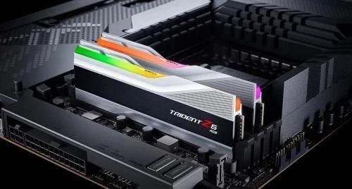 Пам'ять 32Gb x 2 (64Gb Kit) DDR5, 6000 MHz, G.Skill Trident Z5 RGB, Silver (F5-6000J3238G32GX2-TZ5RS) 7728210 фото