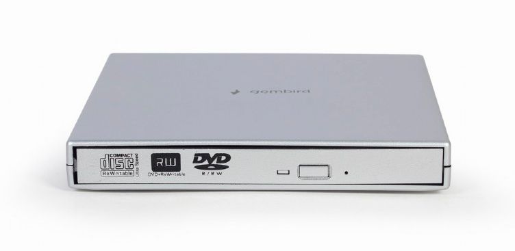 Зовнішній оптичний привід Gembird, Silver, DVD+/-RW, USB 2.0 (DVD-USB-02-SV) 6546960 фото