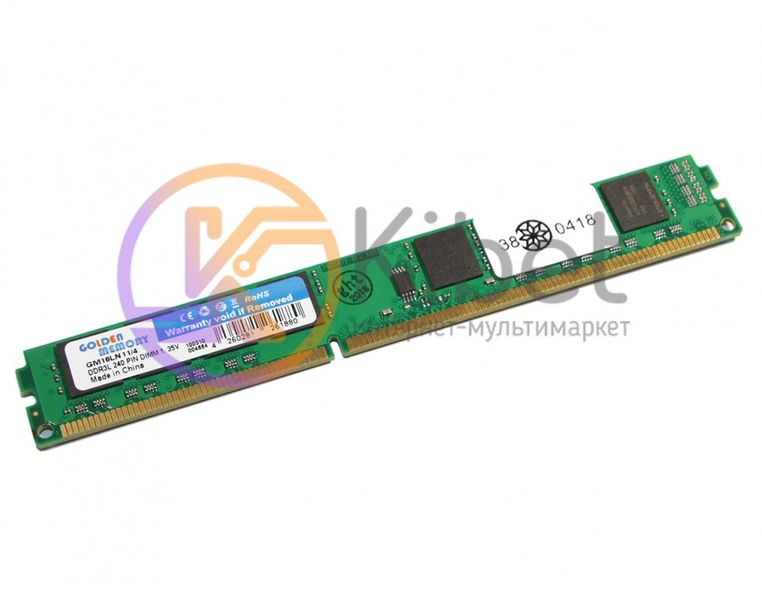 Пам'ять 4Gb DDR3, 1600 MHz, Golden Memory, 11-11-11-28, 1.35V (GM16LN11/4) 4801650 фото