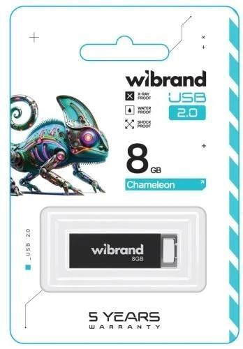 Флеш накопитель USB 8Gb Wibrand Chameleon, Black, USB 2.0 (WI2.0/CH8U6B) 8599170 фото