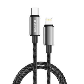 Кабель Type-C - Lightning, 1 м, Black, ColorWay, 30 Вт, 3A, Zinc Alloy (CW-CBPDCL098-BK) 9842340 фото