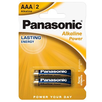 Батарейки AAA, Panasonic Alkaline Power, щелочная, 2 шт, 1.5V, Blister (LR03REB/2BP) 3751470 фото