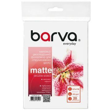 Фотобумага Barva, матовая, двухсторонняя, 13x18, 220 г/м&sup2;, 20 л, серия "Everyday" (IP-BE220-441) 9620730 фото