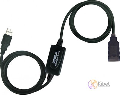 Кабель-удлинитель USB 20 м Viewcon Black, AM AF, активный (VV043-20M) 3530280 фото