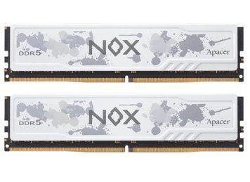 Память 16Gb x 2 (32Gb Kit) DDR5, 6000 MHz, Apacer NOX, White (AH5U32G60C622MWAA-2) 9113310 фото