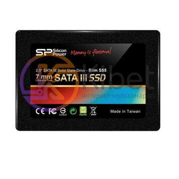 Твердотільний накопичувач 240Gb, Silicon Power Slim S55, SATA3, 2.5', TLC, 540/510 MB/s (SP240GBSS3S55S25) 3462900 фото