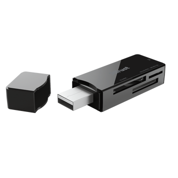 Картридер зовнішній Trust Nanga, Black, USB 2.0, для SD/microSD/M2 (21934) 5682210 фото