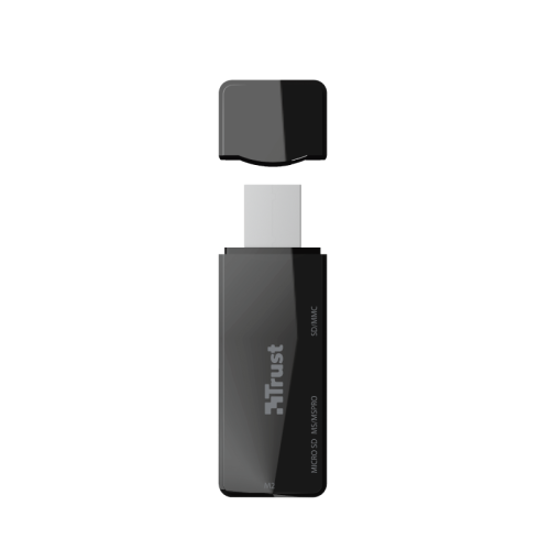 Картридер зовнішній Trust Nanga, Black, USB 2.0, для SD/microSD/M2 (21934) 5682210 фото