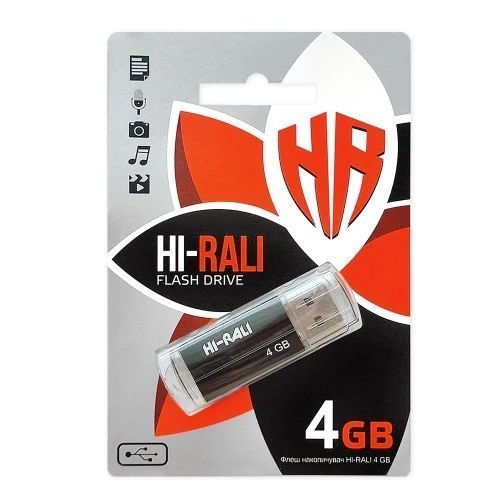 Флеш накопичувач USB 4Gb Hi-Rali Corsair, Black, USB 2.0 (HI-4GBCORBK) 4747500 фото