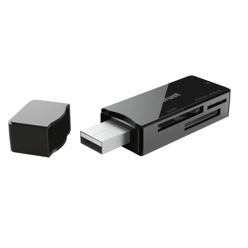 Картридер зовнішній Trust Nanga, Black, USB 2.0, для SD/microSD/M2 (21934) 5682210 фото