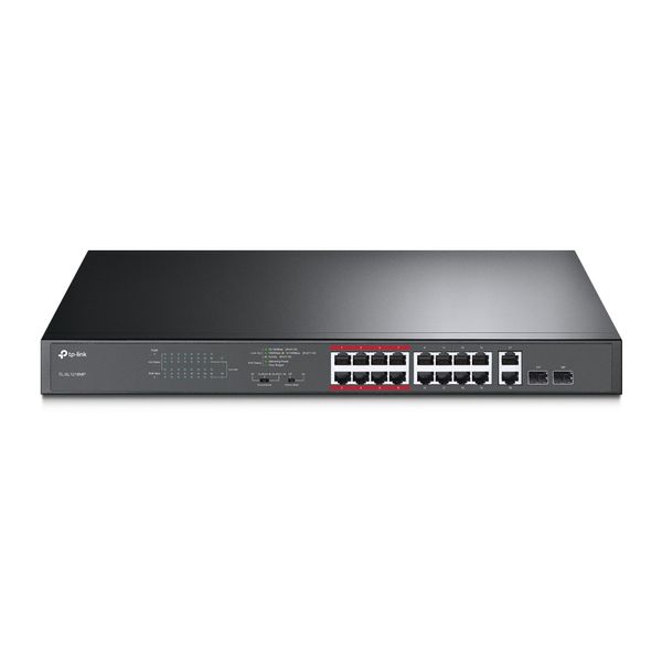 Комутатор TP-LINK TL-SL1218MP, 16x1FE/PoE+ 192W, 2x1GE/SFP, некерований, стійковий 5354910 фото