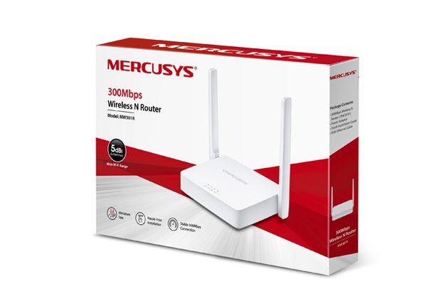 Роутер Mercusys MW301R Wi-Fi 802.11b/g/n, 300Mb, 3 LAN 10/100Mb 4997580 фото