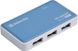 Концентратор USB 2.0 Defender Quadro Power, White/Blue, 4xUSB 2.0, внешний БП (83503) 6162030 фото 1