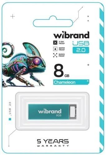 Флеш накопитель USB 8Gb Wibrand Chameleon, Light Blue, USB 2.0 (WI2.0/CH8U6LU) 8599230 фото