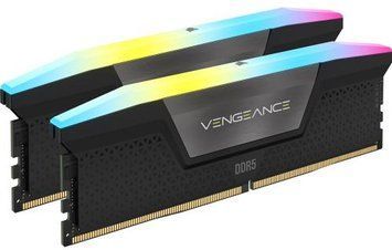 Пам'ять 32Gb x 2 (64Gb Kit) DDR5, 5600 MHz, Corsair Vengeance RGB, Black (CMH64GX5M2B5600C40) 8372340 фото