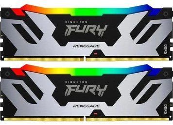 Пам'ять 16Gb x 2 (32Gb Kit) DDR5, 7600 MHz, Kingston Fury Renegade RGB, Black/Silver (KF576C38RSAK2-32) 8387160 фото