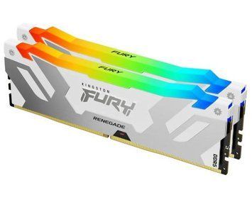 Пам'ять 32Gb x 2 (64Gb Kit) DDR5, 6000 MHz, Kingston Fury Renegade RGB, White/Silver (KF560C32RWAK2-64) 7963050 фото