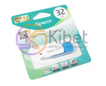 USB 3.1 Flash Drive 32Gb Apacer AH357 Blue, AP32GAH357U-1 4926330 фото