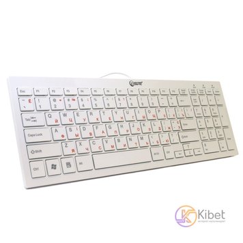 Клавіатура Extradigital ED-K101 White, USB, лазерне гравіювання, 368 х 130 х 20 мм, 390 г (KUS7108) 3853410 фото