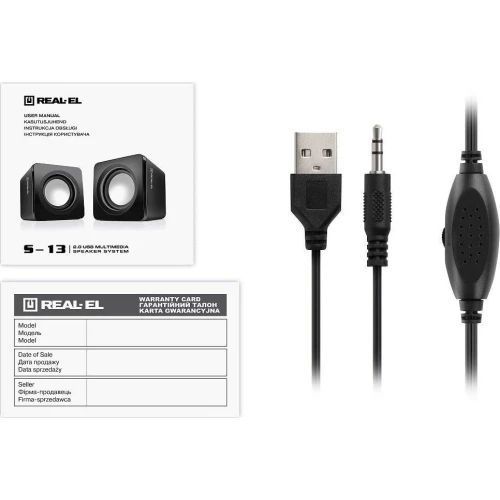 Колонки 2.0 REAL-EL S-13, Black (EL121100021) 9513390 фото
