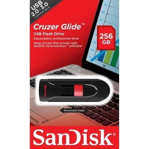 Флеш накопичувач USB 256Gb SanDisk Cruzer Glide, Black, USB 2.0 (SDCZ60-256G-B35) 7435500 фото