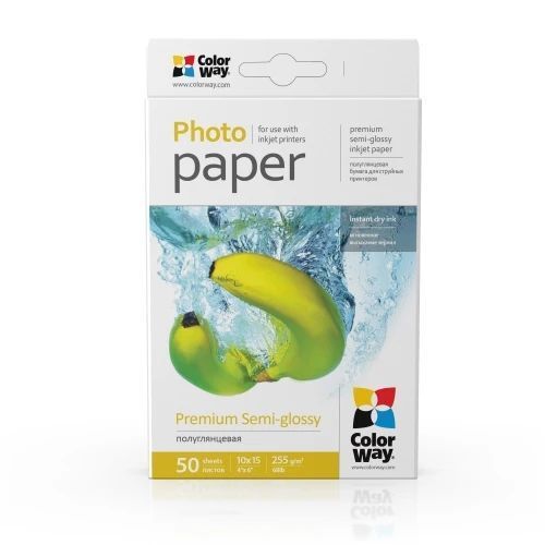 Фотопапір ColorWay, напівглянсовий, A6 (10x15), 255 г/м&sup2;, 50 арк (PNG2550504R) 9380370 фото