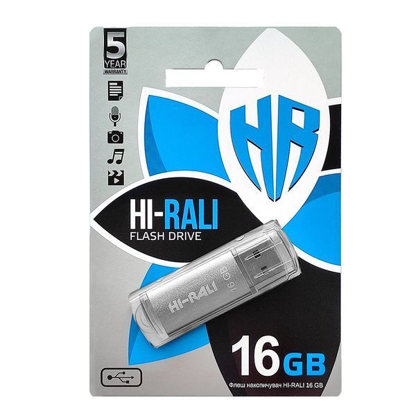 Флеш накопичувач USB 16Gb Hi-Rali Rocket, Silver, USB 2.0 (HI-16GBVCSL) 4334010 фото