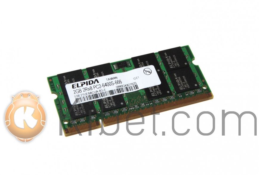 Модуль памяти SO-DIMM, DDR2, 2Gb, 800 MHz, Elpida (EBE21UE8ACUA-8G-E) 3909240 фото